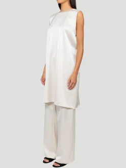Ivory Barb Tie Tunic Top