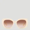 Ivory Triomphe Butterfly-Frame Acetate Sunglasses