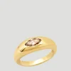 14K Yellow Gold Champagne Marquis Gypsy Ring