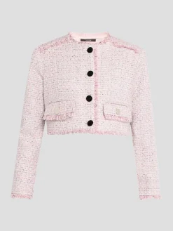Lainey Crew Neck Cropped Tweed Jacket