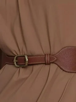 L'Attirante Calf Leather Belt in Camel