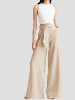Layla Wide Leg Pant with Sash Belt