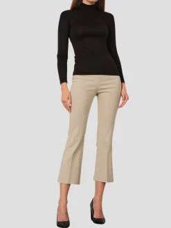 Leo Crop Flare Pant in Beige