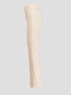 Leo Crop Flare Pant in Beige Check