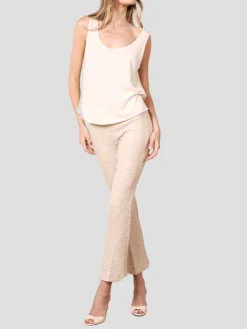 Leo Crop Flare Pant in Champagne Boucle
