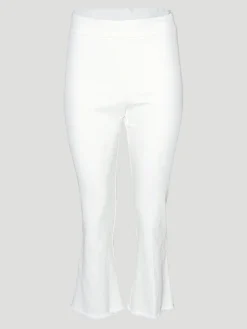 Leo Crop Flare Pant in White Denim