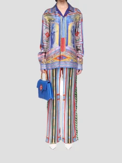 Le Palais En Fleur Silk Trousers
