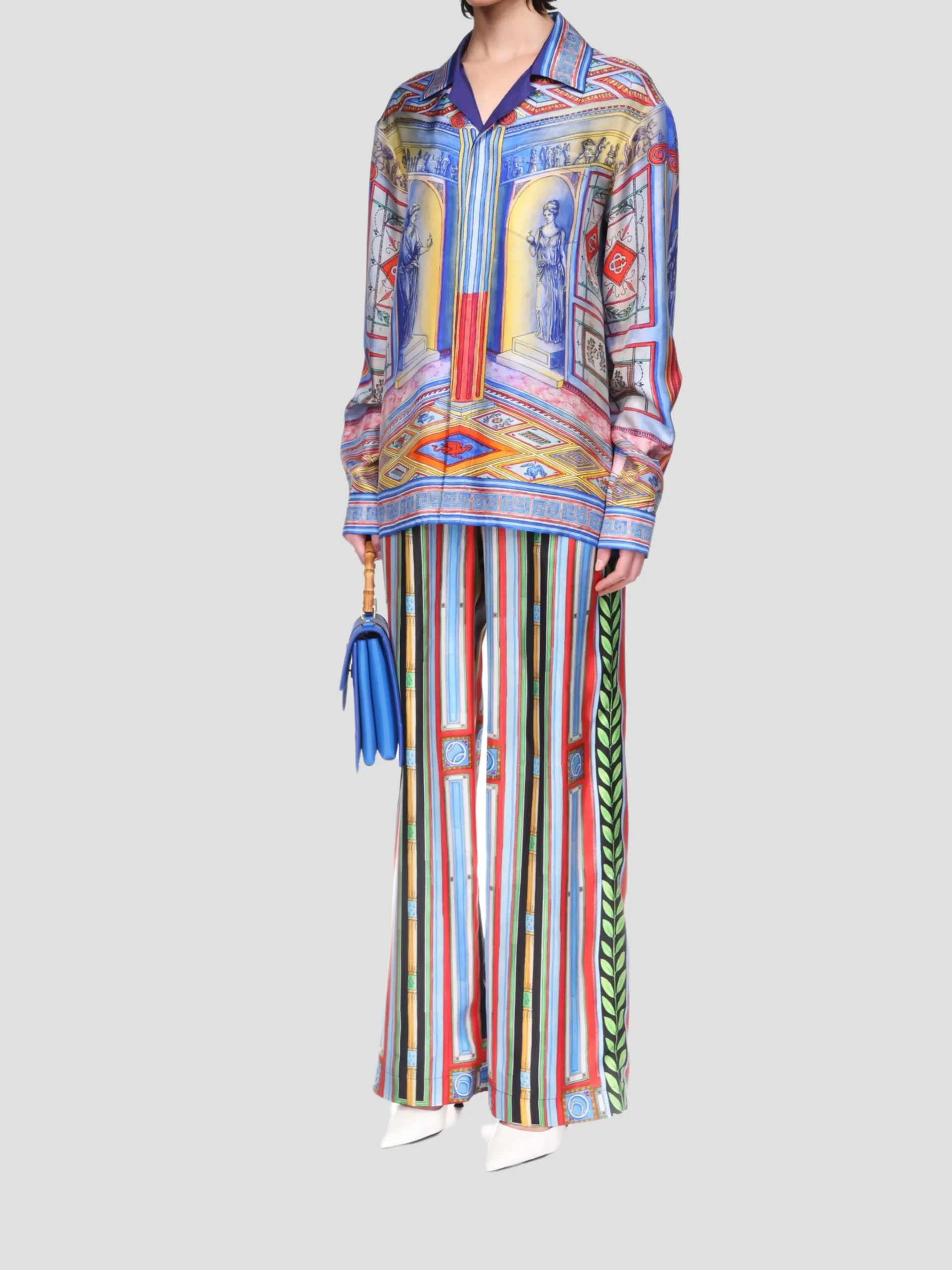 Le Palais En Fleur Silk Trousers