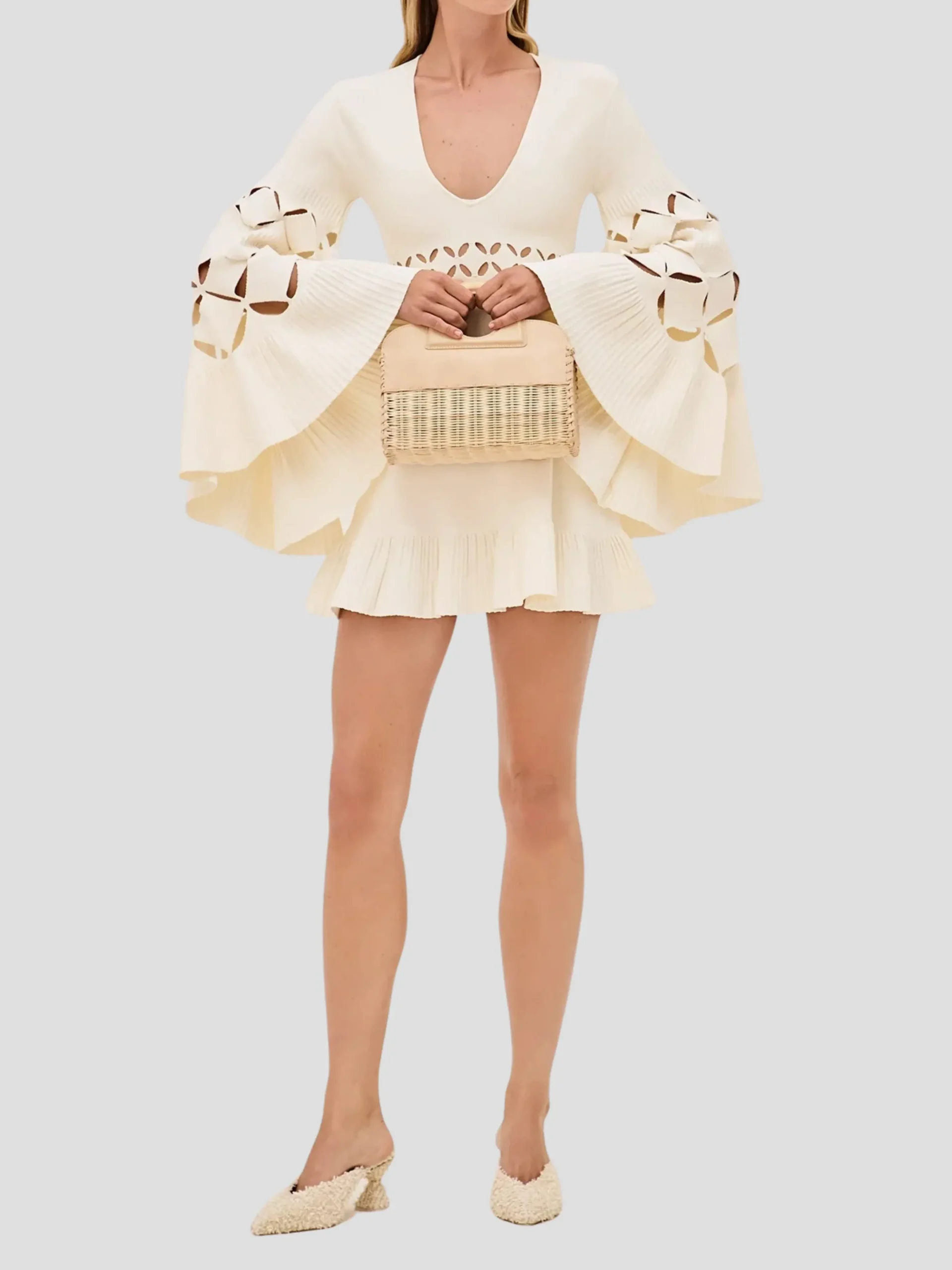 Linden Mini Dress in Off White