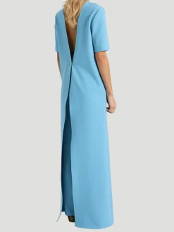 Lisa Cigarette Pant in Aqua Silk Wool