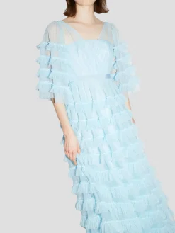 Marybell Tiered Tulle Gown in Blue