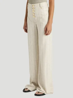 Matthew Pinstripe Linen-Twill Pant