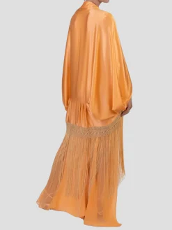 Mayan Gold Silk Charmeuse Bias Cut Slip Gown