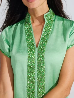 Meg 54" Cap Sleeve Caftan in Pear