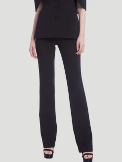 Mid Rise Crepe Fitted Pants