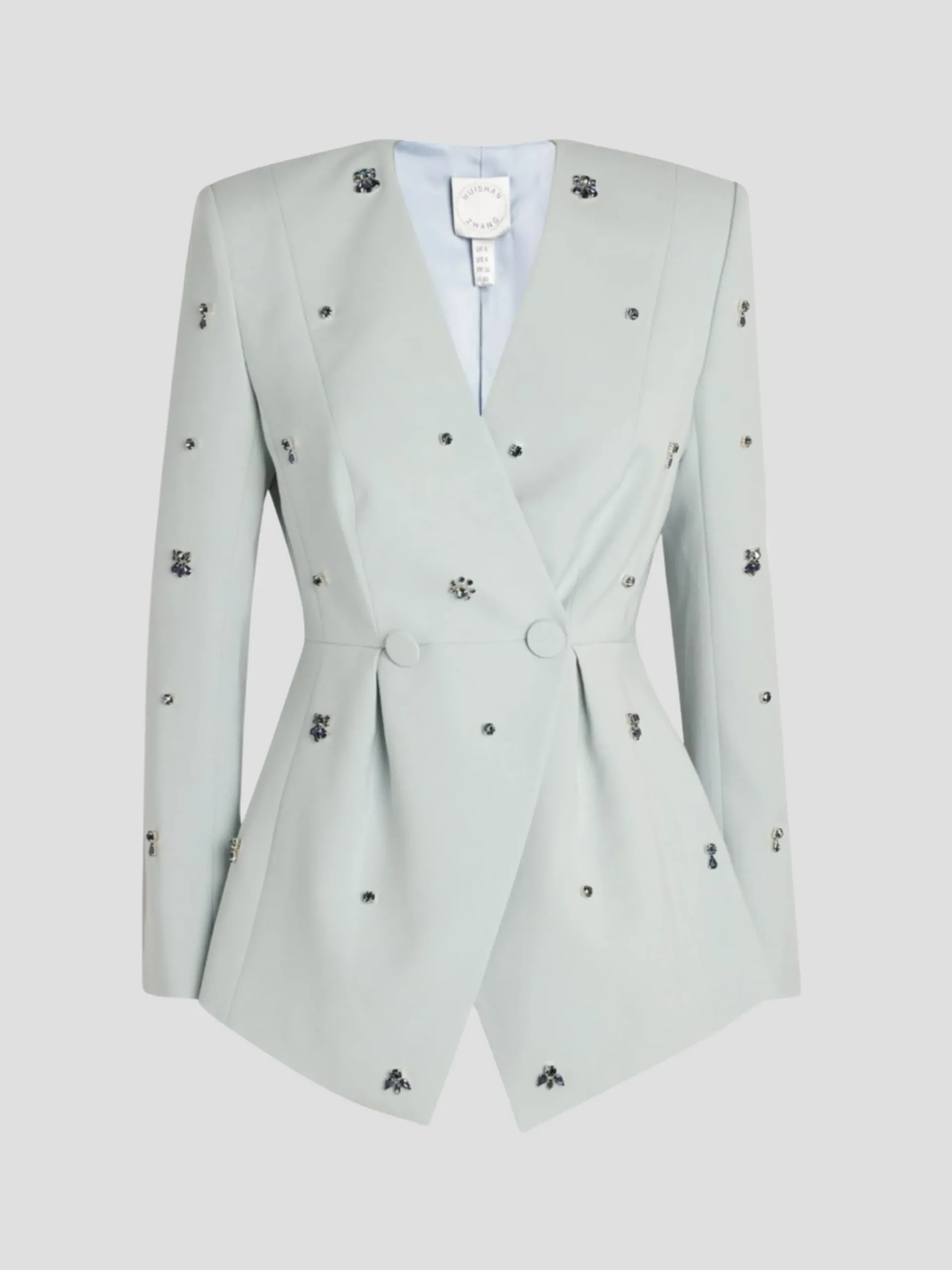 Milo Crystal-Embellishe Crepe Jacket in Blue