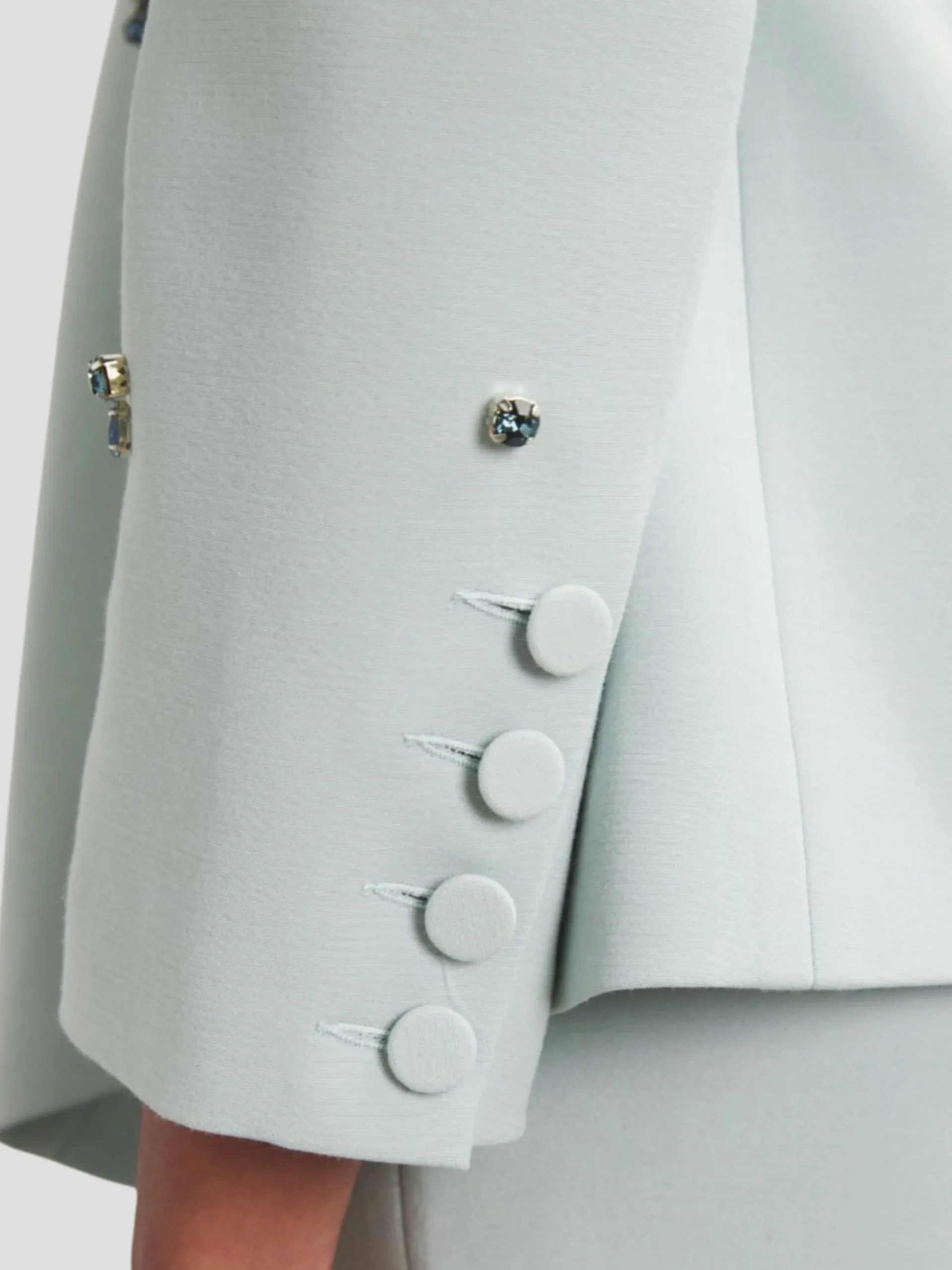 Milo Crystal-Embellishe Crepe Jacket in Blue