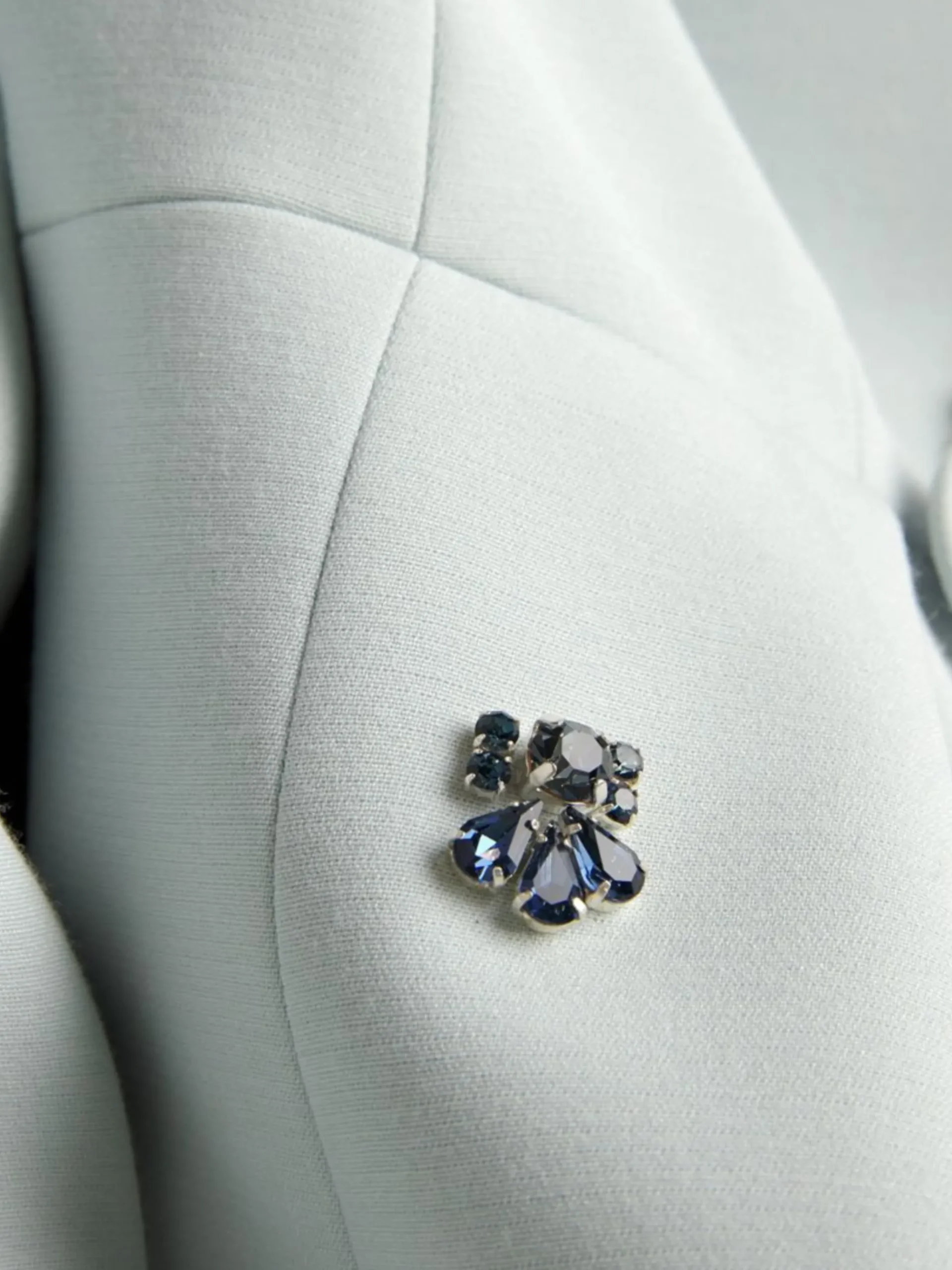 Milo Crystal-Embellishe Crepe Jacket in Blue