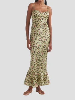 Mimi-B Green Slip Maxi Dress
