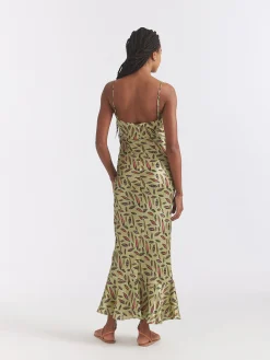 Mimi-B Green Slip Maxi Dress