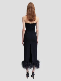 Minelli Sleeveless Dress with Feathers