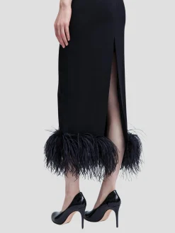 Minelli Sleeveless Dress with Feathers