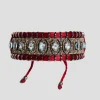 Mini Moon Bracelet in Blue Topaz/Oxblood
