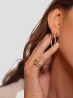 Mismatched Gold & Sterling Silver Hoops