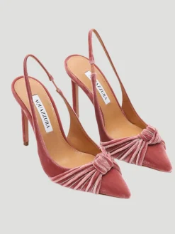 105mm Atelier Embellished Velvet Slingback Pumps