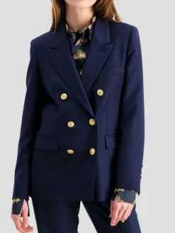 Navy Ambre Double Breasted Jacket