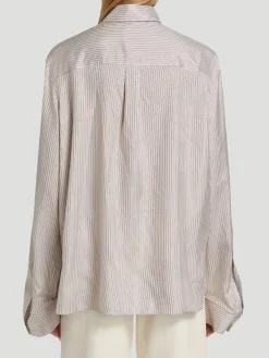 New Morning After Shirt in Fudge & Gold Stripes