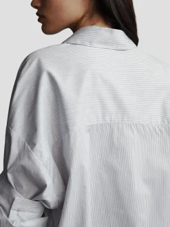 Next Ex Cotton Cropped Shirt in Aberdeen Stripe