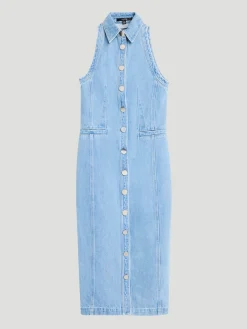 Palmer Button-Front Denim Midi Dress