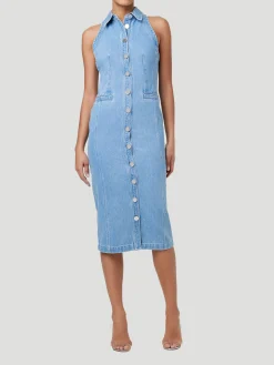 Palmer Button-Front Denim Midi Dress