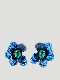 Paraiba Blue Poppy Earrings