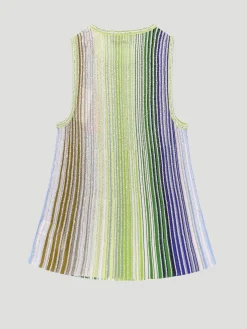 Partialized Knit Sequined Sleeveless Tank Top