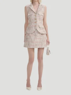 Pastel Bouclé Tailored Mini Dress