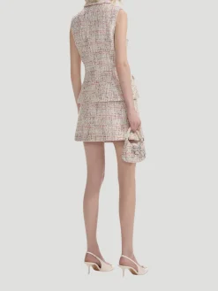 Pastel Bouclé Tailored Mini Dress