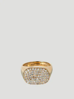 Pavé Diamond Signet Ring
