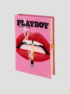 Pink Playboy Lips Book Clutch