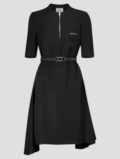 Prada Short Sleeve Dress with Zip Front and Belt