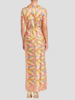 Print Shirt Dress in Coral Multi