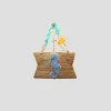 Raffia Handbag with Blue Seahorse