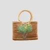 Raffia Tote with Swarovski Palm Tree