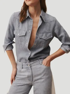 Rancher's Daughter Denim Shirt in Blue