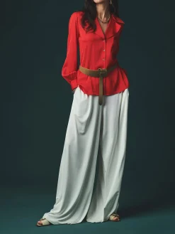 Red Luxembourg Silk Shirt