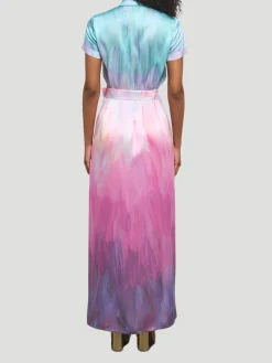 Redonna Ombre Satin Maxi Dress