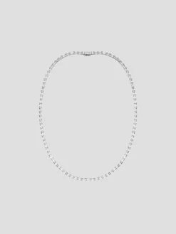 20" Rhodium Baguette Necklace