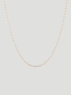 Rose Gold Rounded Paperlink Chain Necklace