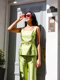 Rose Top in Apple Green